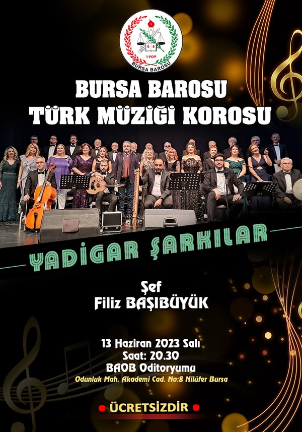 BURSA BAROSU TÜRK MÜZİĞİ KOROSU "Yadigar Şarkılar" KONSERİ